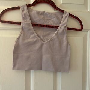 purple lycra cropped tank top